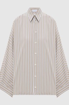 Бежевая рубашка в полоску