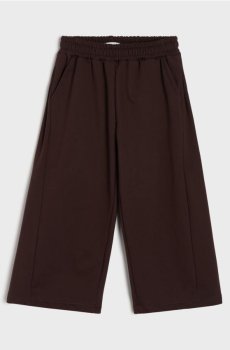 Спортивні штани wide leg з флісом - коричневий