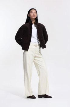 Reserved - Вельветова куртка oversize - сіро-коричневий - 363KK-74X