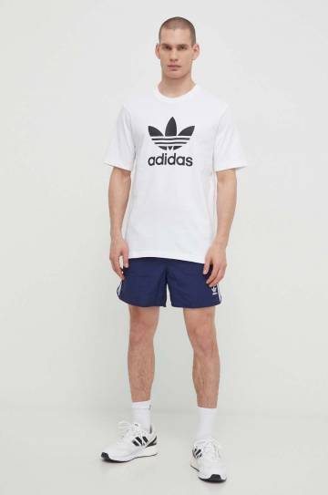 Хлопковая футболка adidas Originals Trefoil мужская цвет белый с принтом IV5353 Хлопковая футболка adidas Originals Trefoil мужская цвет белый с принтом IV5353