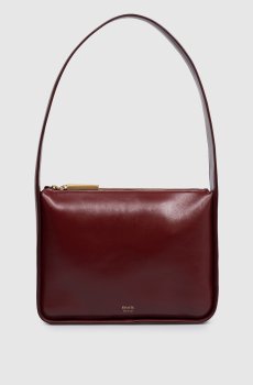 Бордовая кожаная глянцевая сумка Lori