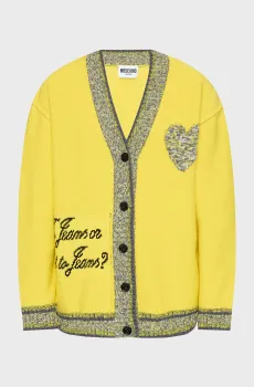 Женский желтый шерстяной кардиган Желтый M Moschino A0926.8204;1027
