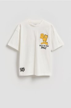 Reserved - Бавовняна футболка Garfield - кремовий - 210IS-01X