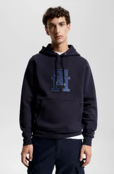 Мужское темно-синее худи MONOGRAM APPLIQUE HOODY Синий S Tommy Hilfiger MW0MW32702