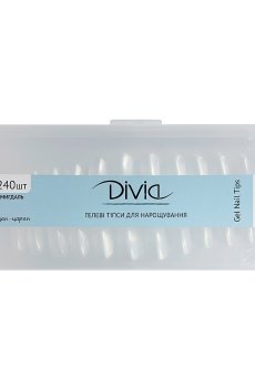 Гелевые типсы для наращивания ногтей Divia Gel Nail Tips Миндаль Di1581, 240 шт