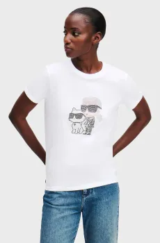Женская белая футболка IKON KL x Choupette Белый M Karl Lagerfeld A1W17131