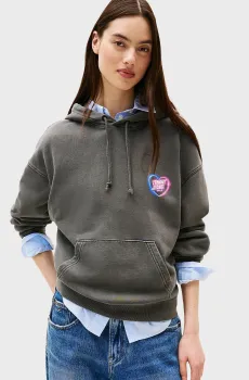 Женское серое худи BXY NEON Серый S Tommy Jeans DW0DW20945