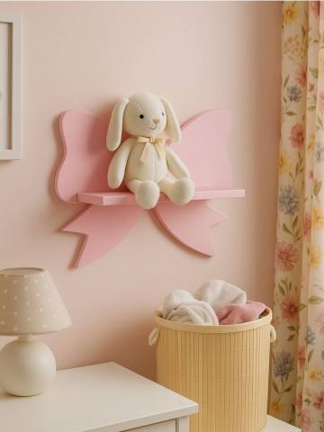 Металева настінна полиця - рожевий