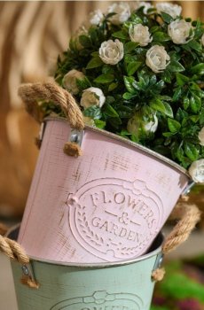 Метевий вазон - пастельний рожевий