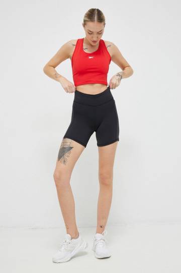 Тренировочные шорты Reebok Lux цвет чёрный однотонные высокая посадка Тренировочные шорты Reebok Lux цвет чёрный однотонные высокая посадка