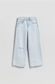 Reserved - Джинси кльош з потертостями - синій - 345HN-05J