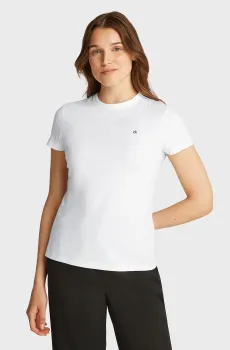 Женская белая футболка CK EMB GRAPHIC SLIM T-SHIRT Белый M Calvin Klein K20K208061