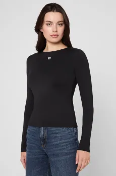 Женский черный лонгслив Черный L HUGO 50545208;001