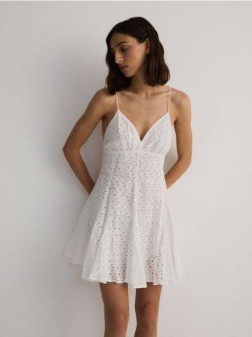 Reserved - Бавовняна сукня - кремовий - 657AA-01X