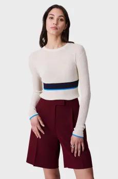 Женский белый джемпер Mixed Media Stripe Белый XS Calvin Klein LV044C337G