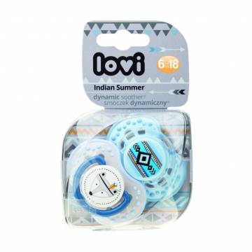 Пустышка LOVI Indian Summer силиконовая, динамическая, голубая, от 6 месяцев до 1.5 года, 2 шт (22/857boy) Пустышка LOVI Indian Summer силиконовая, динамическая, голубая, от 6 месяцев до 1.5 года, 2 шт (22/857boy)