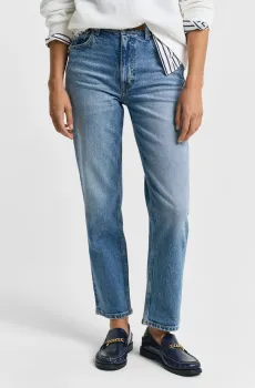 Женские голубые джинсы STRAIGHT CROPPED JEANS Голубой 25 Gant 4100181