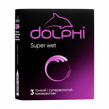 Презервативы Dolphi Super Wet супертонкие в силиконовом смазке, 3 шт Презервативы Dolphi Super Wet супертонкие в силиконовом смазке, 3 шт