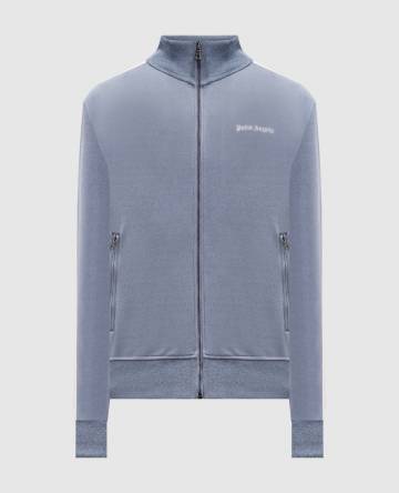 Голубая спортивная куртка с логотипом