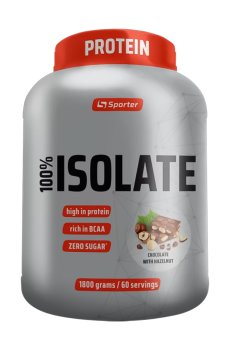 Изолят сывороточного протеина Sporter 100% Isolate Шоколад с фундуком, в порошке, 1.8 кг