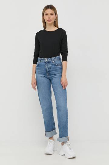 Хлопковый лонгслив Armani Exchange цвет чёрный Хлопковый лонгслив Armani Exchange цвет чёрный