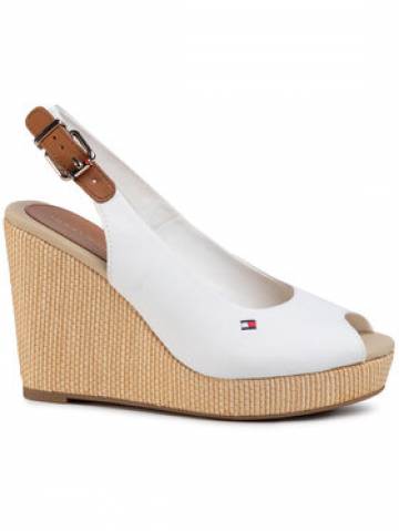 Tommy Hilfiger Еспадрильї Iconic Elena Sling Back Wedge FW0FW04789 Écru