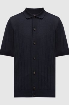 Синяя рубашка с шелком