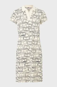Женское белое платье с узором 1985 REG PIQUE Белый M Tommy Hilfiger WW0WW49719