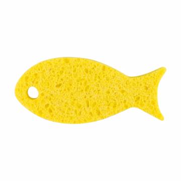 Детская мочалка Baby Team Рыбка, от 3 месяцев, желтая (7407)