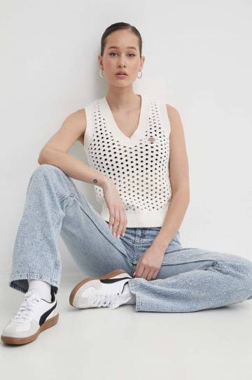 Хлопковая жилетка Dickies INGALLS VEST W цвет бежевый DK0A4YT3 Хлопковая жилетка Dickies INGALLS VEST W цвет бежевый DK0A4YT3