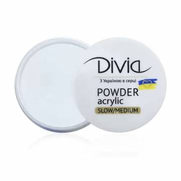 Акриловая пудра для ногтей Divia Acrylic Powder Slow/Medium, AS01 Clear, 8 г (Di1806) Акриловая пудра для ногтей Divia Acrylic Powder Slow/Medium, AS01 Clear, 8 г (Di1806)