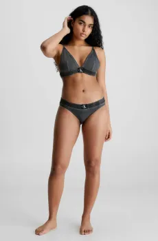 Женские серые трусики от купальника BIKINI Серый M Calvin Klein KW0KW01990