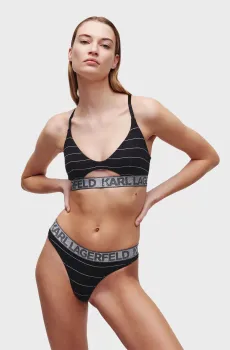 Женские черные трусики в полоску Черный XS Karl Lagerfeld 236W2108