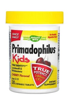 Пробиотик для детей от 2 лет Natures Way Primadophilus Kids со вкусом вишни, 30 жевательных таблеток