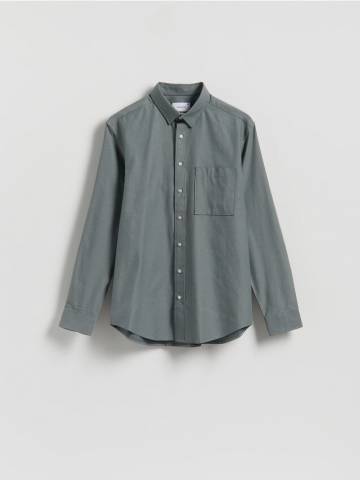 Reserved - Сорочка regular fit із додаванням ліоцелу - оливковий - TH536-91X Reserved - Сорочка regular fit із додаванням ліоцелу - оливковий - TH536-91X