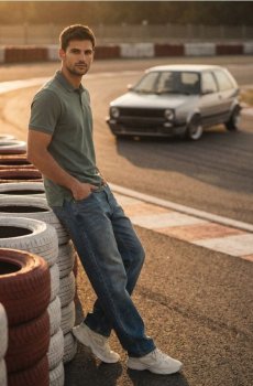 Бавовняна сорочка поло - синьо-зелений