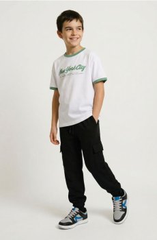 Бавовняна футболка з написом - білий