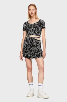 Женская черная юбка с узором TJW DITSY CUT OUT Черный S Tommy Jeans DW0DW17438