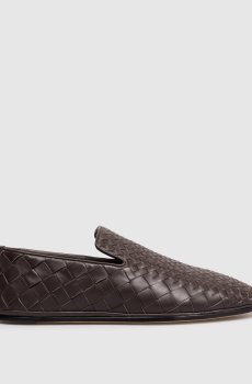 Коричневые кожаные слипоны Sunday