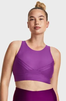 Женский фиолетовый топ UA Infinity Pintuck Mid Фиолетовый S Under Armour 1376883-580