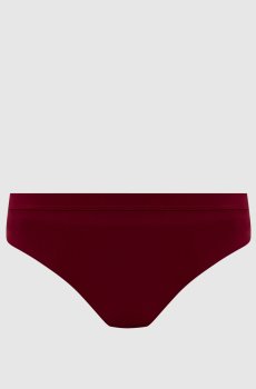 Бордовые трусики от купальника с логотипом