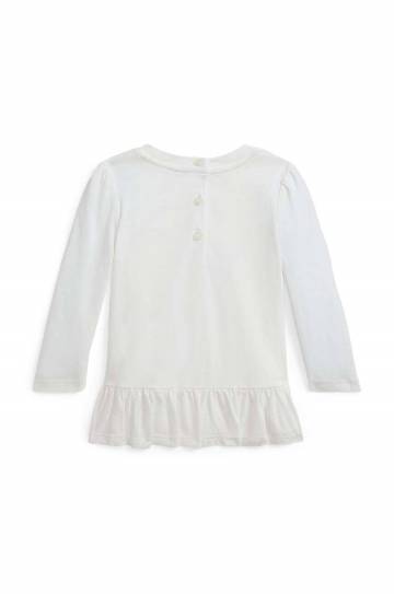 Хлопковый лонгслив для младенцев Polo Ralph Lauren цвет белый 310952348001 Хлопковый лонгслив для младенцев Polo Ralph Lauren цвет белый 310952348001