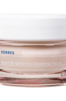Осветляющий ночной крем для лица Korres Apothecary Wild Rose Night-Brightening Sleeping Facial, 40 мл