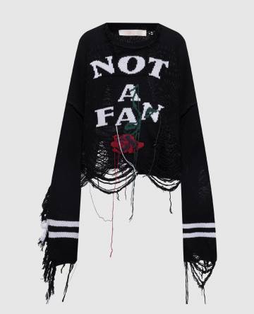 Черный свитер "Not a fan" Черный свитер "Not a fan"