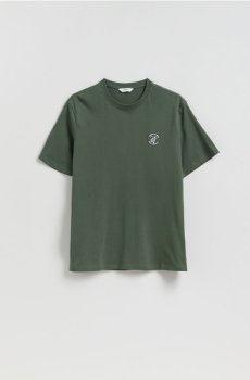 Reserved - Футболка regular з бавовни - світло-оливковий - 704JM-81X