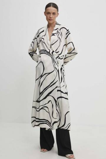 Платье Answear Lab цвет бежевый midi oversize Платье Answear Lab цвет бежевый midi oversize