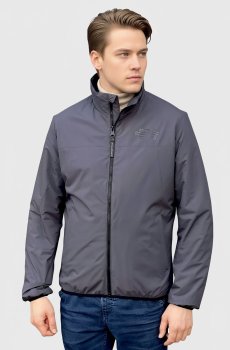 Куртка-ветровка темно-серая с воротником стойкой SB-25259-dark-grey