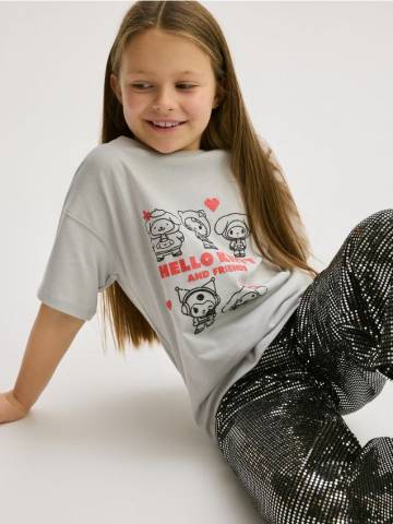 Reserved - GIRLS` T-SHIRT - світло-сірий - 671DM-09X Reserved - GIRLS` T-SHIRT - світло-сірий - 671DM-09X