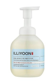 Универсальный гель-шампунь для душа Illiyoon Ceramide Ato Bubble Wash & Shampoo с церамидами, 400 мл