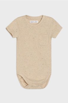 Боді з трикотажу в рубчик - бежевий